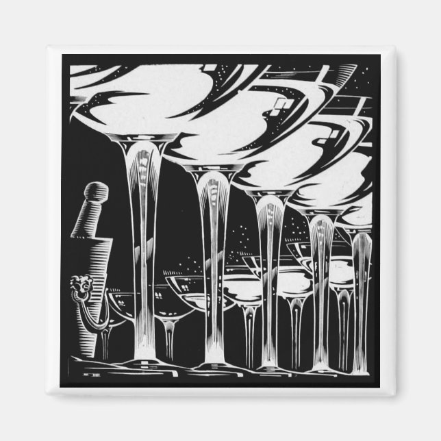 Imán Gafas de champagne (Frente)