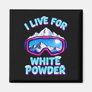 Imán Gafas de esquí de nieve en polvo Retro Montaña