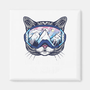 Imán Gafas de esquí y snowboard divertidas Las Meowtain