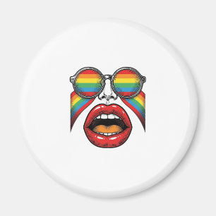 Imán Gafas de sol arcoíris retro diseño vectorial de la