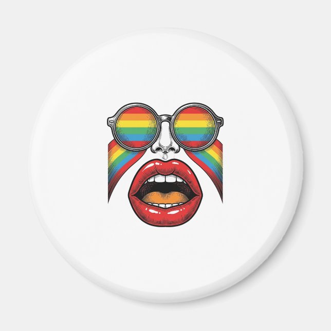 Imán Gafas de sol arcoíris retro diseño vectorial de la (Frente)