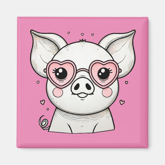 Imán Gafas de sol con forma de corazón (Frente)