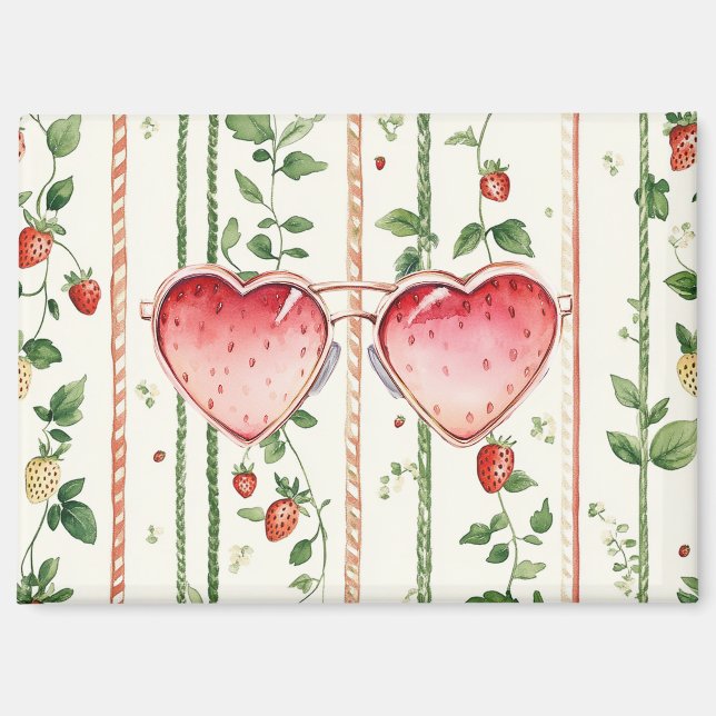 Imán Gafas de sol Corazón de Fresa (Anverso)