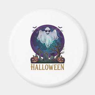 Imán Gafas de sol de fantasma de Halloween Luna púrpura