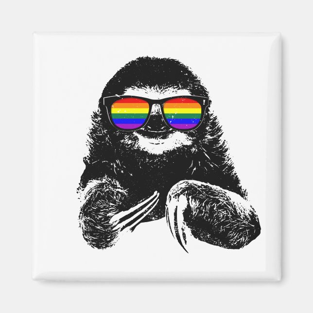 Imán Gafas de sol de la bandera LGBTQ (Frente)