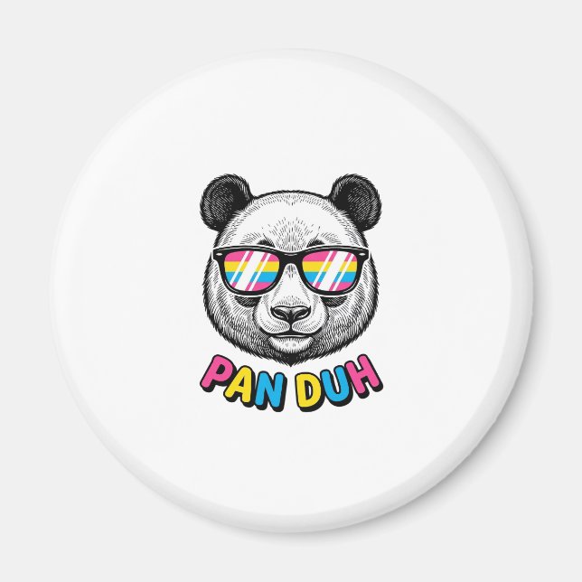 Imán Gafas de sol de panda divertidas Camiseta de graba (Frente)