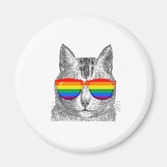 Imán Gafas de sol del orgullo del gato (Frente)