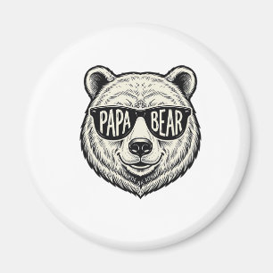 Imán Gafas de sol del oso papá Diseño de vector de cabe