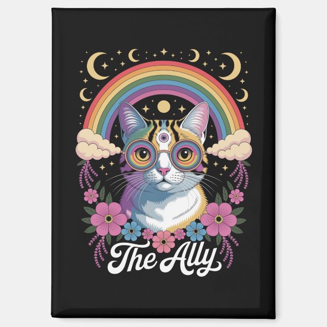 Imán Gafas de sol divertidas Ally Ca Pride Orgullo gay  (Anverso)