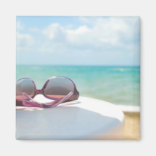 Imán Gafas De Sol En La Playa (Frente)
