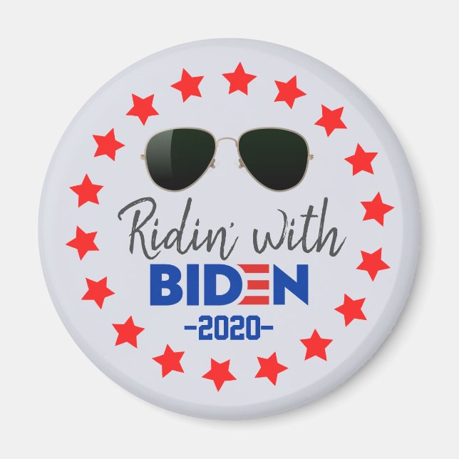 Imán Gafas De Sol Ridin' Con Joe Biden President 2020 (Frente)