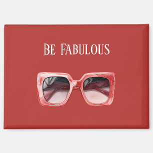 Imán Gafas de sol rojas fabulosas