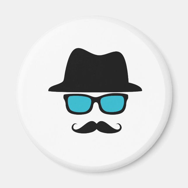 Imán Gafas gorras Mustache (Frente)