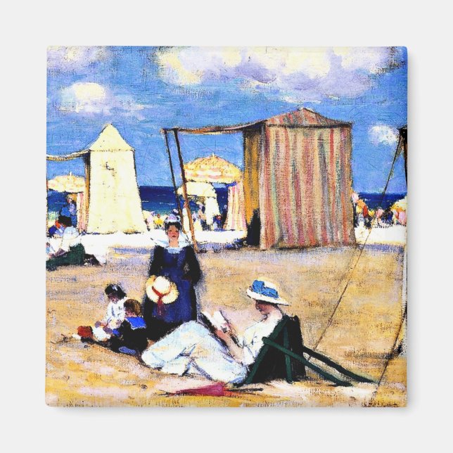Imán Gagnon - La playa de Dinard, arte fino (Frente)
