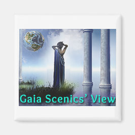 Imán Gaia Scenic View Square Refrigerator Magnet