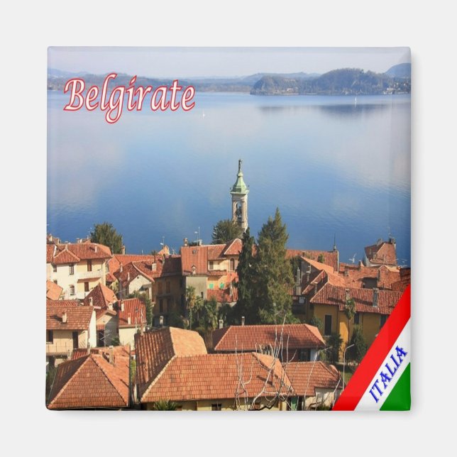 Imán GAL013 BELGRATE, Lago Maggiore, Italia, Fridge (Frente)
