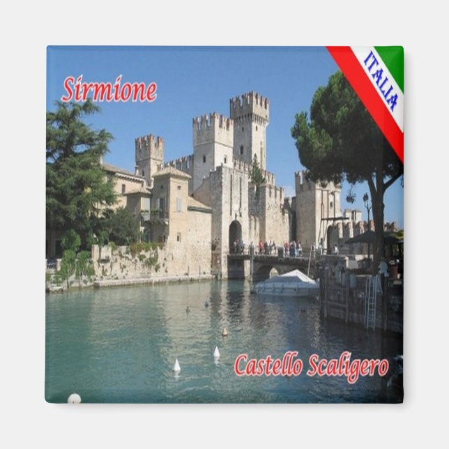 Imán GAL112 SIRMIONE Lake Garda, Castle Scaligero, (Frente)