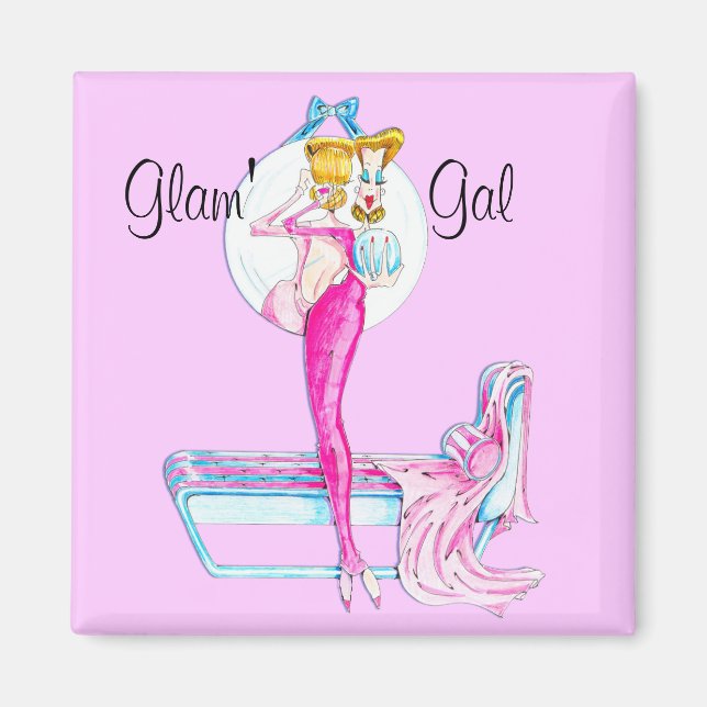 Imán Gal De Glam Rosa (Frente)