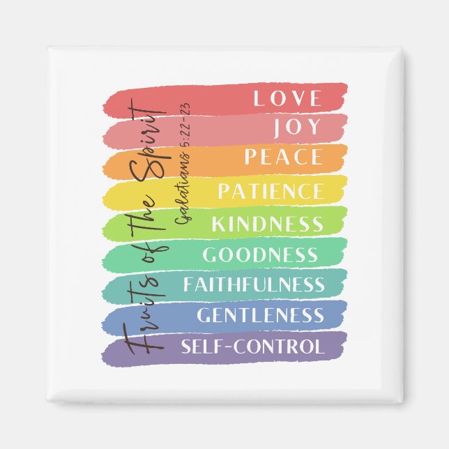 Imán Galatianos 5:22-23 Fruta del Espíritu (Frente)