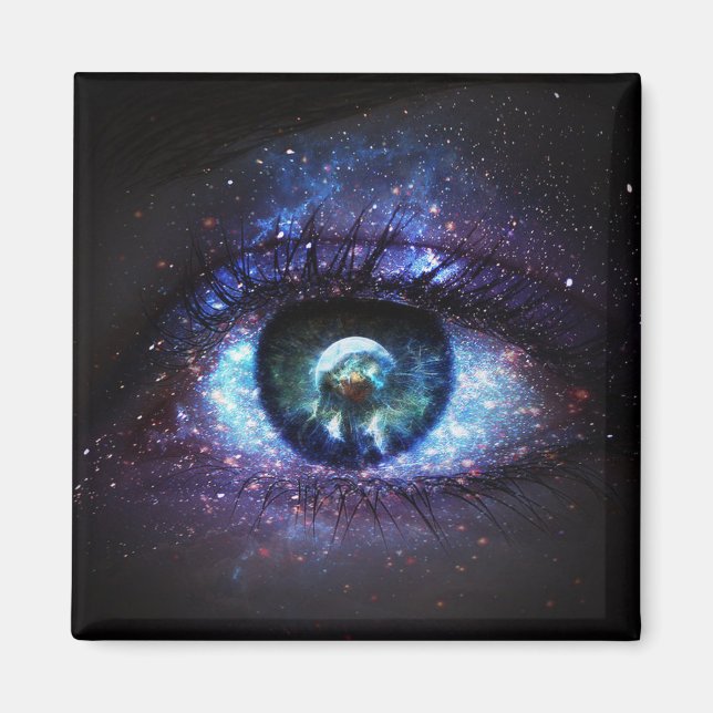 Imán Galaxia espacial Earth Eye Magnet (Frente)