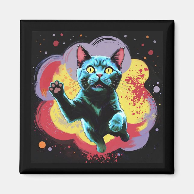 Imán Galaxy Cat Through A Wormhole (Frente)