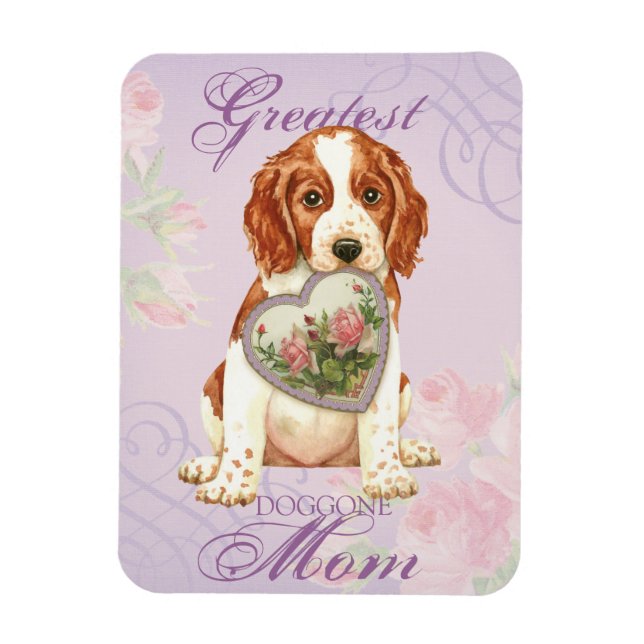 Imán Gales Springer Spaniel Heart Mom (Vertical)