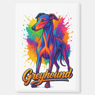 Imán Galgo Arte Pop Vibrante Gris