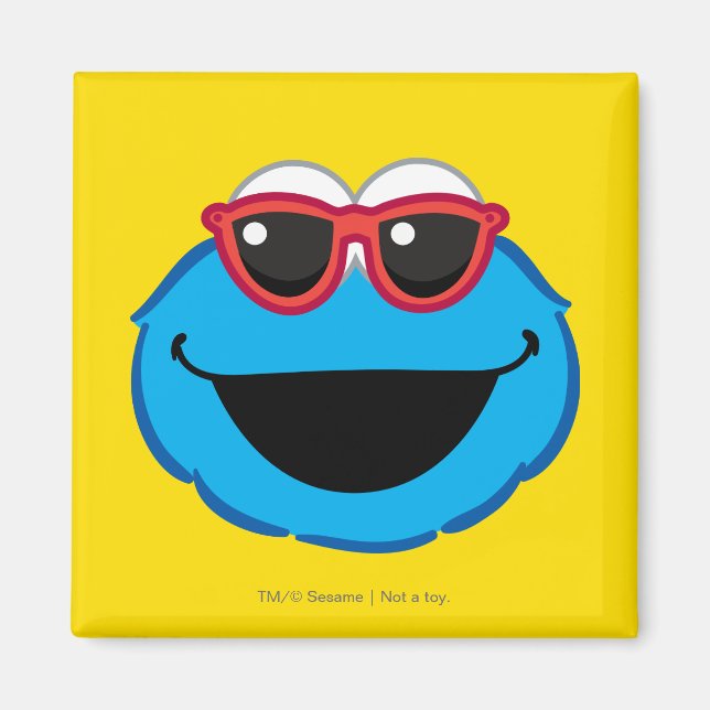 Imán Galleta  Cara sonriente con gafas de sol (Frente)