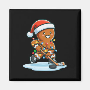 Imán Galleta de jengibre jugador de hockey divertido am