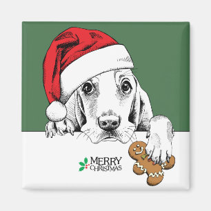 Imán Galleta del navidad de Basset Hound