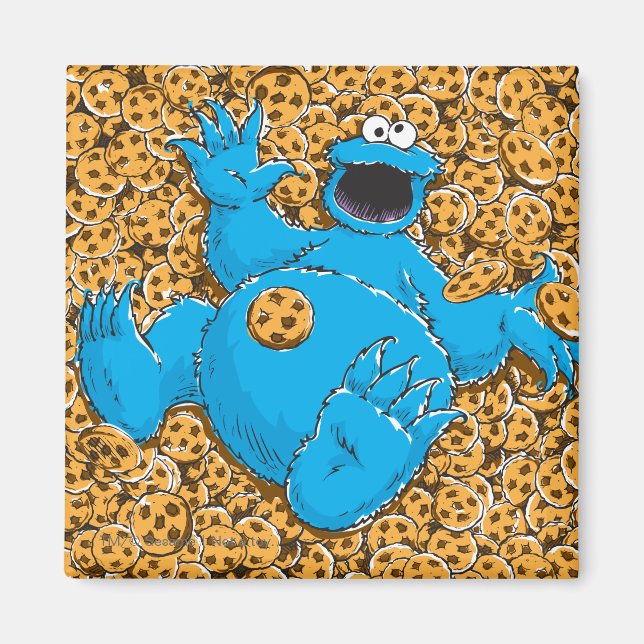 Imán Galleta monstruosa vintage y galletas (Frente)