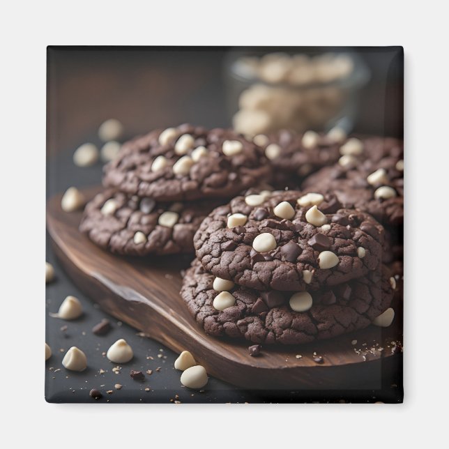 Imán Galletas De Chocolate Negro Con Chips De Chocolate (Frente)