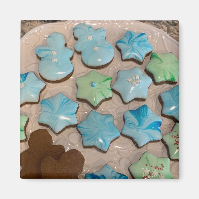 Imán Galletas de Navidad con glaseado real brillante im (Frente)