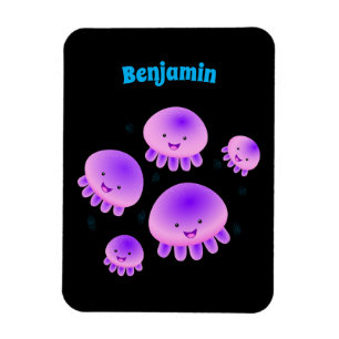 Imán Gallito rosa morado kawaii personalizado