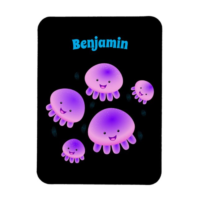 Imán Gallito rosa morado kawaii personalizado (Vertical)