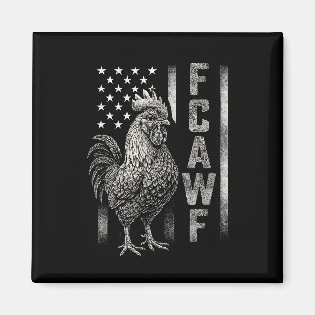 Imán Gallo de meme de pollo divertido Caw cita de humor (Frente)