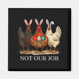 Imán Gallo de Pascua divertido no trabajo huevos granja