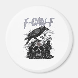 Imán Gallo divertido F-Caw-F divertido Halloween retro 