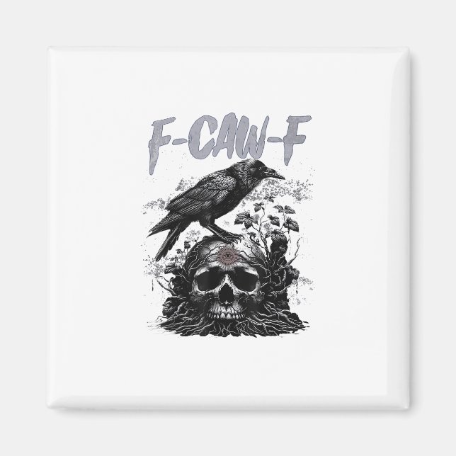 Imán Gallo divertido F-Caw-F Gracioso Halloween Retro C (Frente)