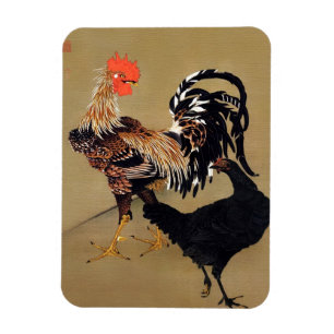 Imán Gallo y Gallina por Ito Jakuchu