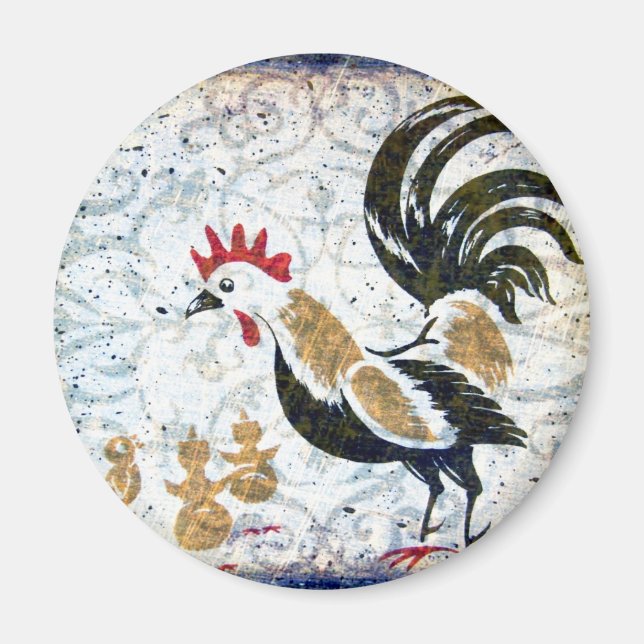 Imán Gallos de época y chichas (Frente)