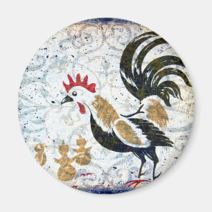 Imán Gallos de época y pollos