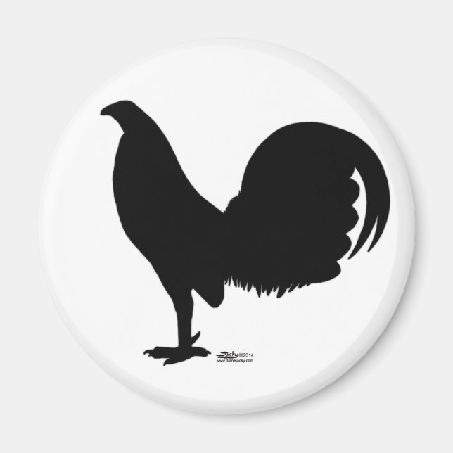 Imán Gamecock Rooster Silhouette (Frente)