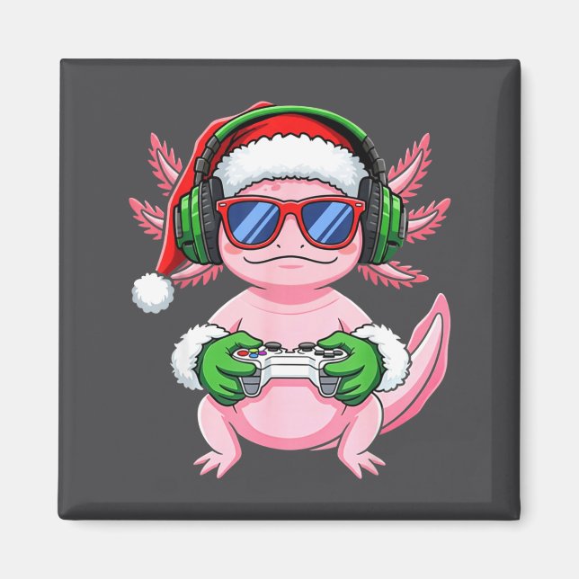 Imán Gamer Axolotl Christmas Shirt Funny Video Game San (Frente)