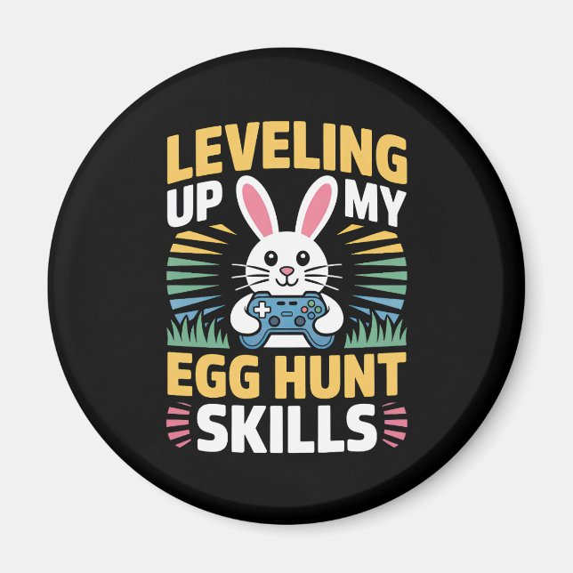 Imán Gamer Bunny Easter Egg Hunt Level Up Magnet (Frente)