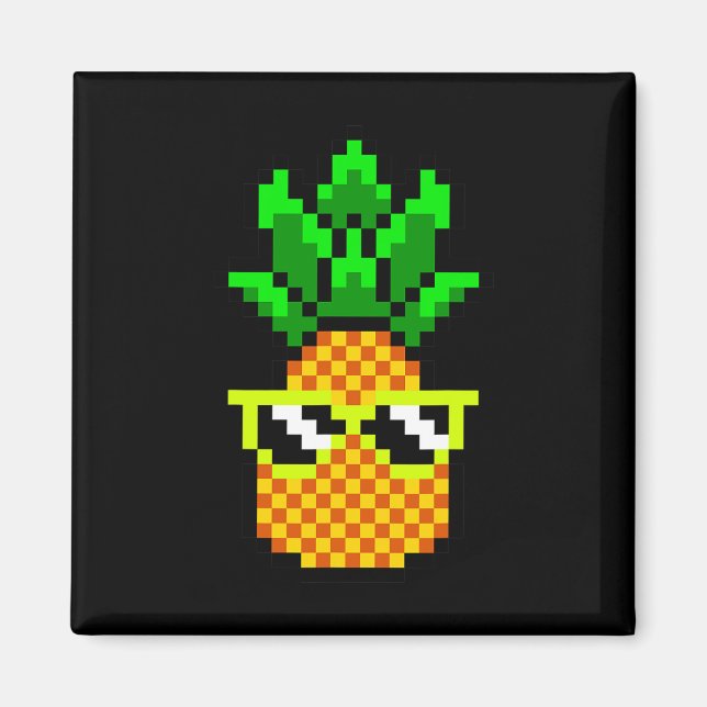 Imán Gamer Chica Pineapple Sungles Retro Video Gam de 8 (Frente)