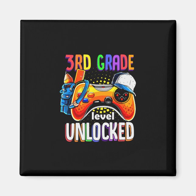 Imán Gamer Ck To School Gamepad 3rd Third Grade Level U (Frente)