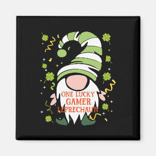 Imán Gamer Divertido Día de San Patricio Gnomo Afortuna