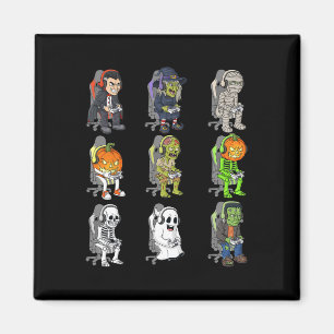 Imán Gamer Halloween Skeleton Vampire Gaming Mummy Boys