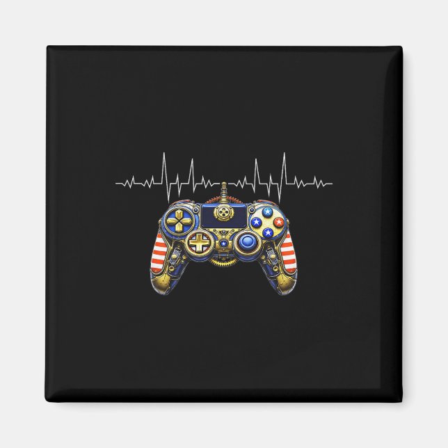 Imán Gamer Heartbeat Design - Gaming Controller Ecg Lin (Frente)